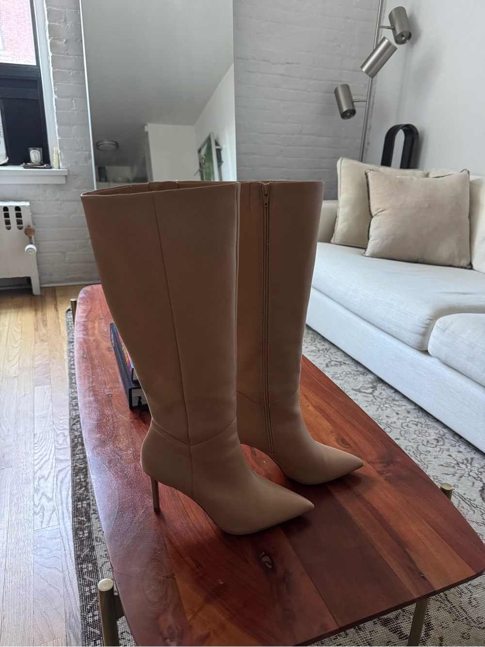 Aldo Tan Leather Knee Boots